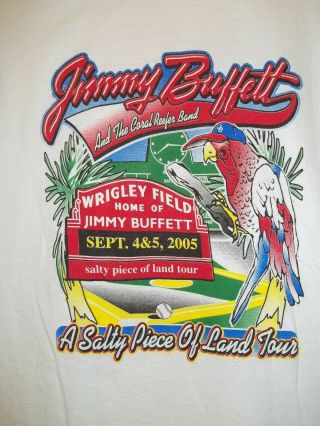 Rare Vintage 2005 Jimmy Buffett Cubs Wrigley Field Concert T - Shirt - 2 Sided - L