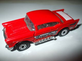 Matchbox Lesney Superfast 4 ' 57 Chevy in bright red RARE BLACK BASE VNMINT 2