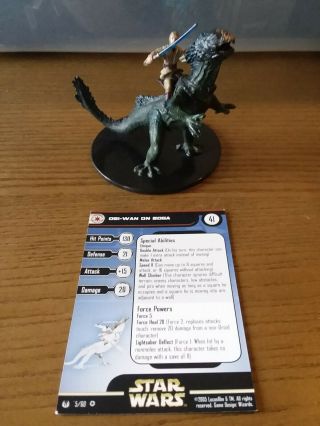Star Wars Miniatures Obi Wan On Boga Universe 5/60 Very Rare With Card
