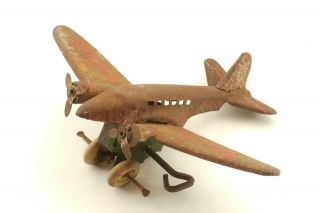 Very Rare Ww2 Vintage Japanese Tin Toy Airplane Plane B10111