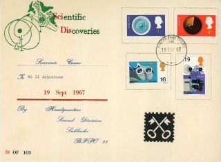Gb 1967 Discoveries Set On Rare British Forces Illustrated Fdc No 56 Of 105