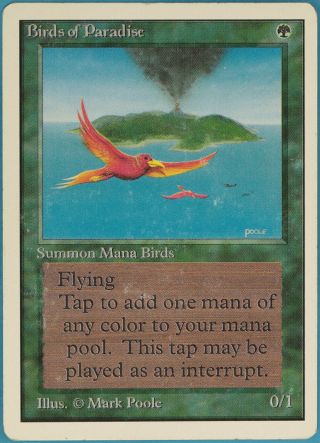 Birds Of Paradise Unlimited Heavily Pld Green Rare Magic Card (33435) Abugames