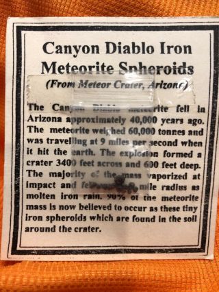 Meteorite Spheroids.  Extremely Rare.