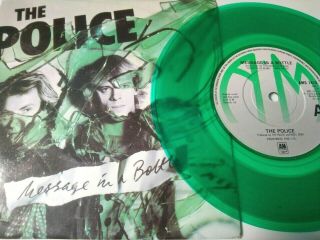 The Police 7 " Green Vinyl - Message In A Bottle Rare & Orig 1979 Single Punk Ex