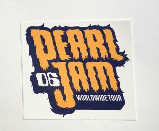 Pearl Jam Rare 2006 Worldwide Tour 4x4 Sticker Eddie Vedder