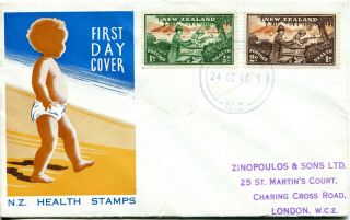 Zealand 1946 Health - Soldier - Fdc - Stirling & Co.  Cover - Rare