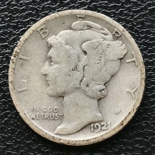 1921 D Mercury Dime Denver Coin 10c Rare Key Date Better Grade 6653