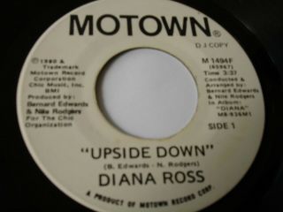 Motown 7 " 45 = Diana Ross = Upside Down = Rare Us Motown Dj Promo = Ex