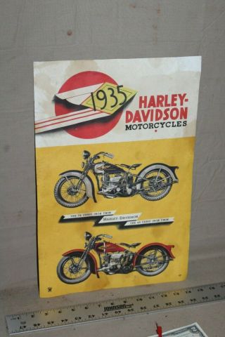 Rare 1935 Harley Davidson Motorcycles Dealership Poster Sign Indian Bike 2