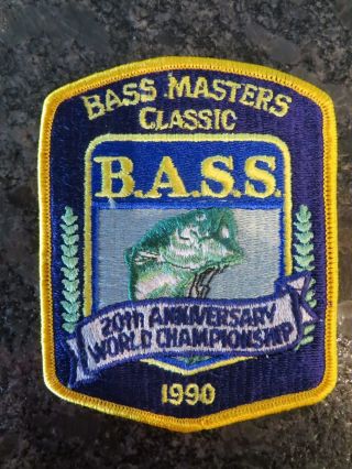 Rare 1990 Bassmasters Classic Participant Patch - 4 1/2 X 3 1/2 Inch B.  A.  S.  S.