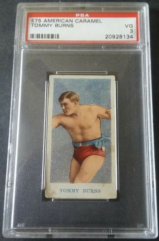 E75 American Caramel Boxing Tommy Burns (psa 3) - Very Rare & Over 100 Years Old