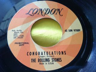 Rare 1964 Promo 45 : The Rolling Stones Congratulations London 9708v