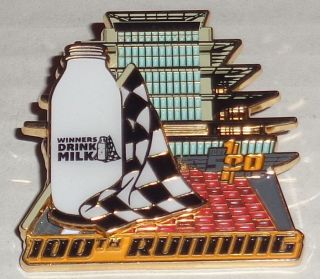 Rare Limited 100th Running Indianapolis 500 " Winners Drink Milk " 3 - D Pinback