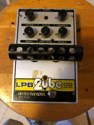Rare - Electro - Harmonix Lpb - 2ube Stereo Tube Pre - Amp - Guitar Effects Pedal & Ps