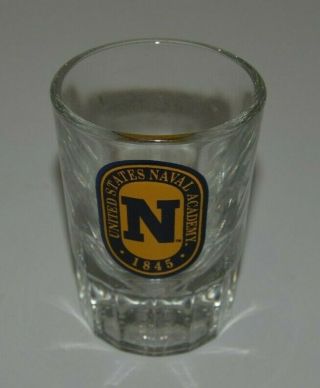 Vintage United State Naval Academy Heavy High End Weighted Shot Glass Rare