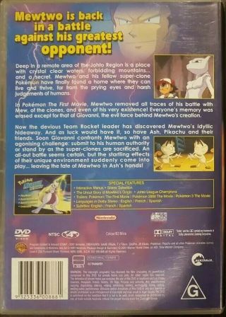 POKEMON MEWTWO RETURNS RARE DVD JOHTO MOVIE ADVENTURE ANIMATION JAPANESE CARTOON 2