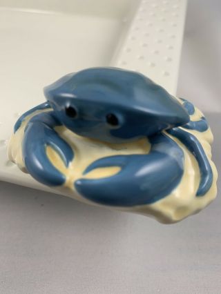 Nora Fleming Mini Retired Old Style Largest Version Blue Crab On Rock & Rare