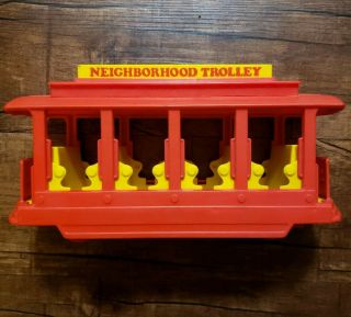 Ideal Toy Corp 1977 Mr Mister Fred Rogers Neighborhood Trolley Musical Push Rare