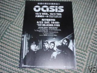 Oasis Live In Concert Japan Flyer Rare 2002 Mini - Poster Wonderwall