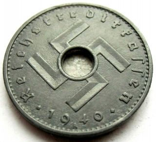 (138) Ultra Rare German 3rd Reich 1940 A - 10 Reichspfennig Wwii Coin
