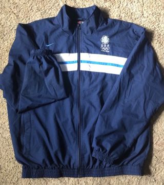 Rare Vintage Nike Team Usa 2006 Torino Winter Olympic Track Jacket Sz.  L Navy