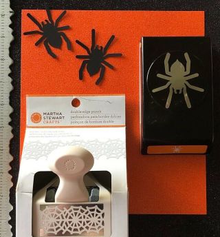 Ultra Rare Martha Stewart Ek Paper Craft Punch Xl Border Halloween Spider Web 2