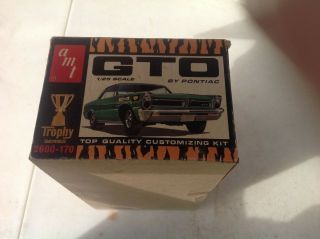 VINTAGE RARE AMT PONTIAC GTO CAR MODEL KIT UNBUILT IN BOX GEORGE BARRIS 3