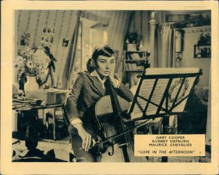 Love In The Afternoon Audrey Hepburn Portrait Rare British Orginal Lobby Card