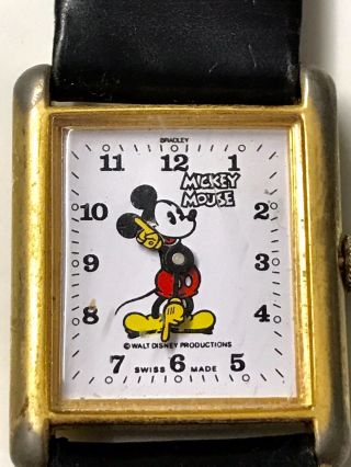 Rare Walt Disney Bradley Pie Eyed Mickey Mouse Watch 1978 Registered Edition.