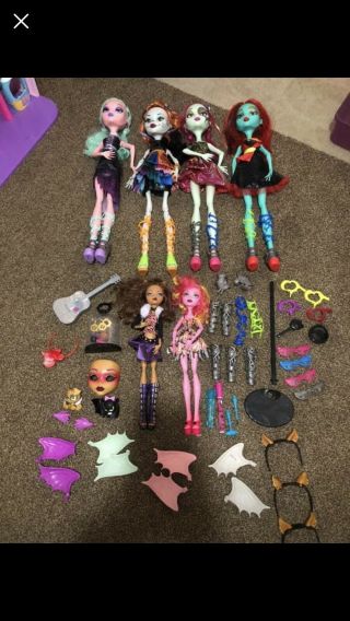 6 Large Giant Monster High Dolls 28in & 19in Euc Wow Rare Find