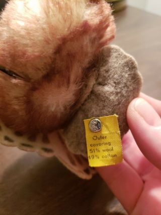Rare 1950 ' s Vintage Steiff Tucky Turkey Made in Germany With Tag and Button 1310 5