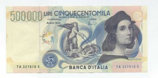 500000 Lire Italia Vf 1997 P118 Raffaello Lira Italy Note Rare Raphael
