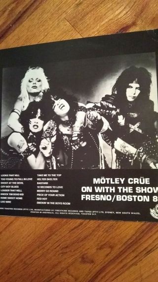 Vtg Motley Crue Very Rare Live Fresno & Boston 