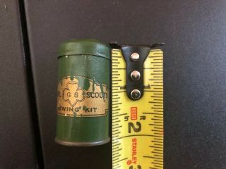 1 VERY RARE VINTAGE ANTIQUE 1912 GIRL SCOUTS MILITARY SEWING KIT TIN 4