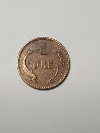 Very Rare Coin Denmark 1 Ore 1878