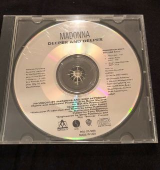 Madonna Deeper And Deeper Us Promo Only 3 Track Cd.  Very Rare