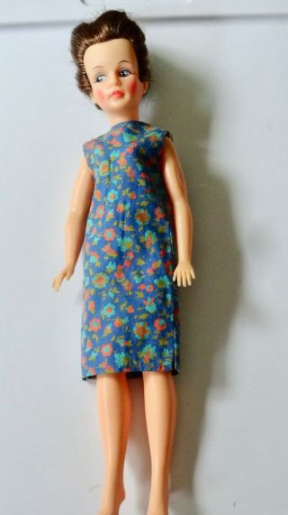 RARE HTF 1960s Vintage Tammy ' s family IDEAL mom doll in dress Brunette 2