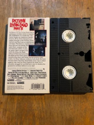 RETURN OF THE LIVING DEAD 2 HORROR SOV SLASHER RARE OOP VHS Screened Plays Great 2