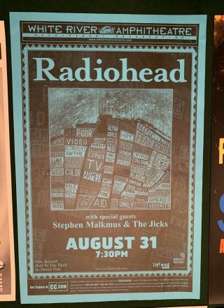 Radiohead Seattle Wa 2006 Hail To The Thief Tour Concert Gig Poster Rare Paster