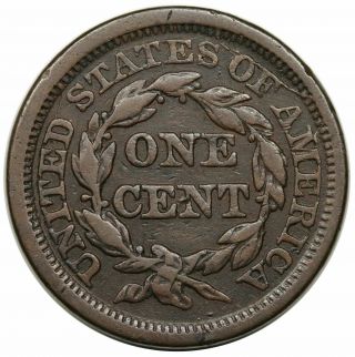1847 Braided Hair Large Cent,  rare N - 23,  R5,  F - VF,  ex Grellman 2