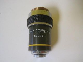 Leica Plan 10ph/0.  25160/0.  17 10x Microscope Rare Objective W/ Galen Iii