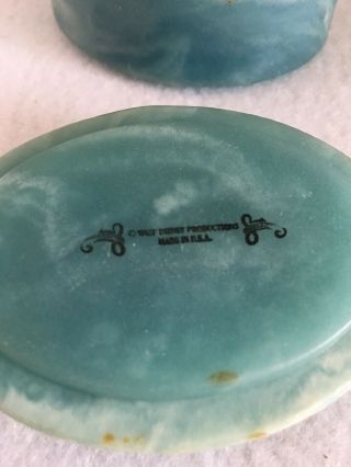 Vintage Rare Disney Minnie Mouse Soapstone Oval Trinket Jewelry Box Blue 5