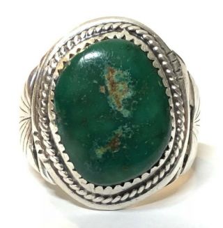 Rare Jack Wekoty Zuni Old Pawn Sterling Silver Royston Turquoise Ring