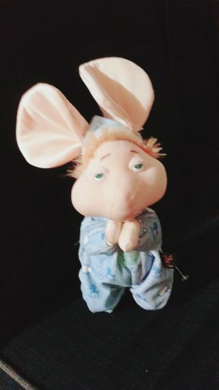 Large Topo Gigio Plush Doll Mouse Sleey In Pajamas Rare Sings Says Long Prayer