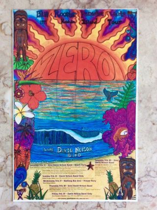 Zero W David Nelson Band Hawaii Tour 1999 Rare Steve Kimock Jon Berk Art