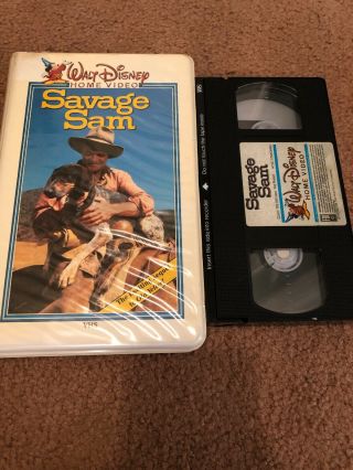 Disney - Savage Sam VHS (White Clam Shell) Rare 4