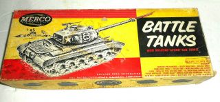 Very Rare Vintage U.  S Patton Tank Wood Model Kit By Merco Model Co.  Battle Tanks