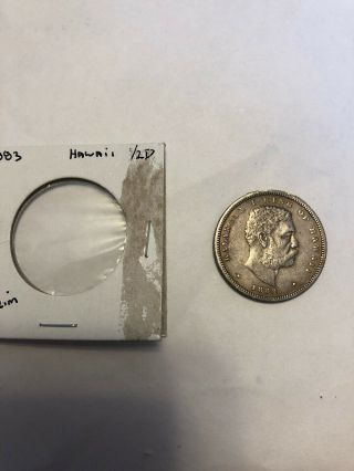 Rare 1883 Hawaii Half Dollar 50 Cent Coin Ungraded Rim Filled