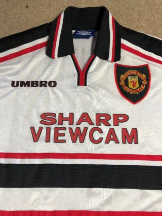 Manchester United Football Shirt Rare Umbro Beckham Away Small 2