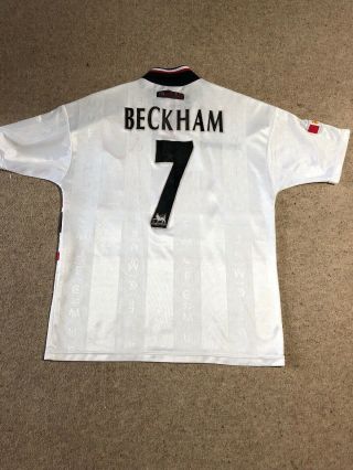 Manchester United Football Shirt Rare Umbro Beckham Away Small 5